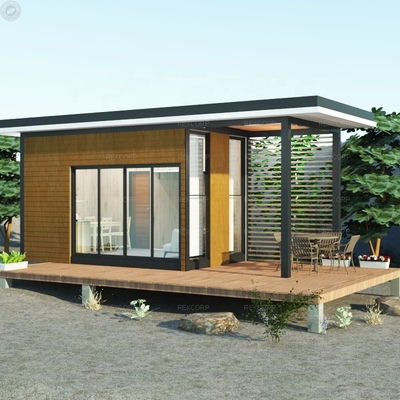 Small modern style wooden loft bed modular chalet with prefab roof chalet hut for holidays in Switzerland