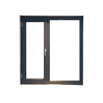 Folding Screen Window Winder Steel Frame Black Aluminum Casement Window With Tint Glass